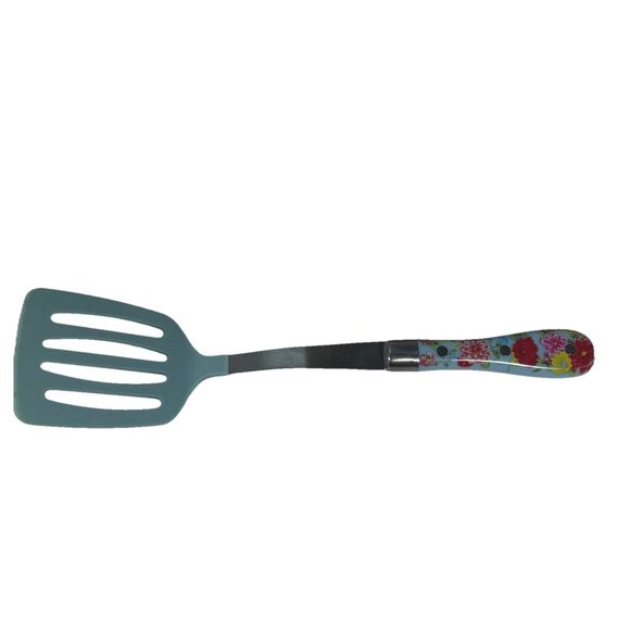 The Pioneer Woman Floral Slotted Spatula Turner Teal Blue Kitchen Utensil 2017 - Picture 1 of 7